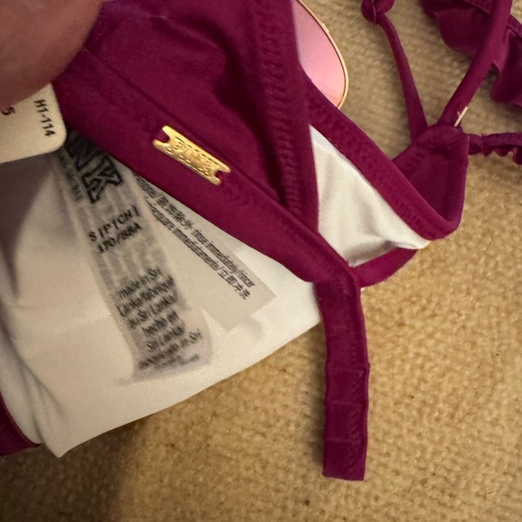 Victoria’s Secret Burgundy Russell Off-the-Shoulder Swim Top Small - Picture 3 of 4